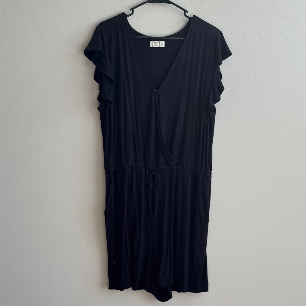 Maurices Black Ruffle Sleeve Jumpsuit